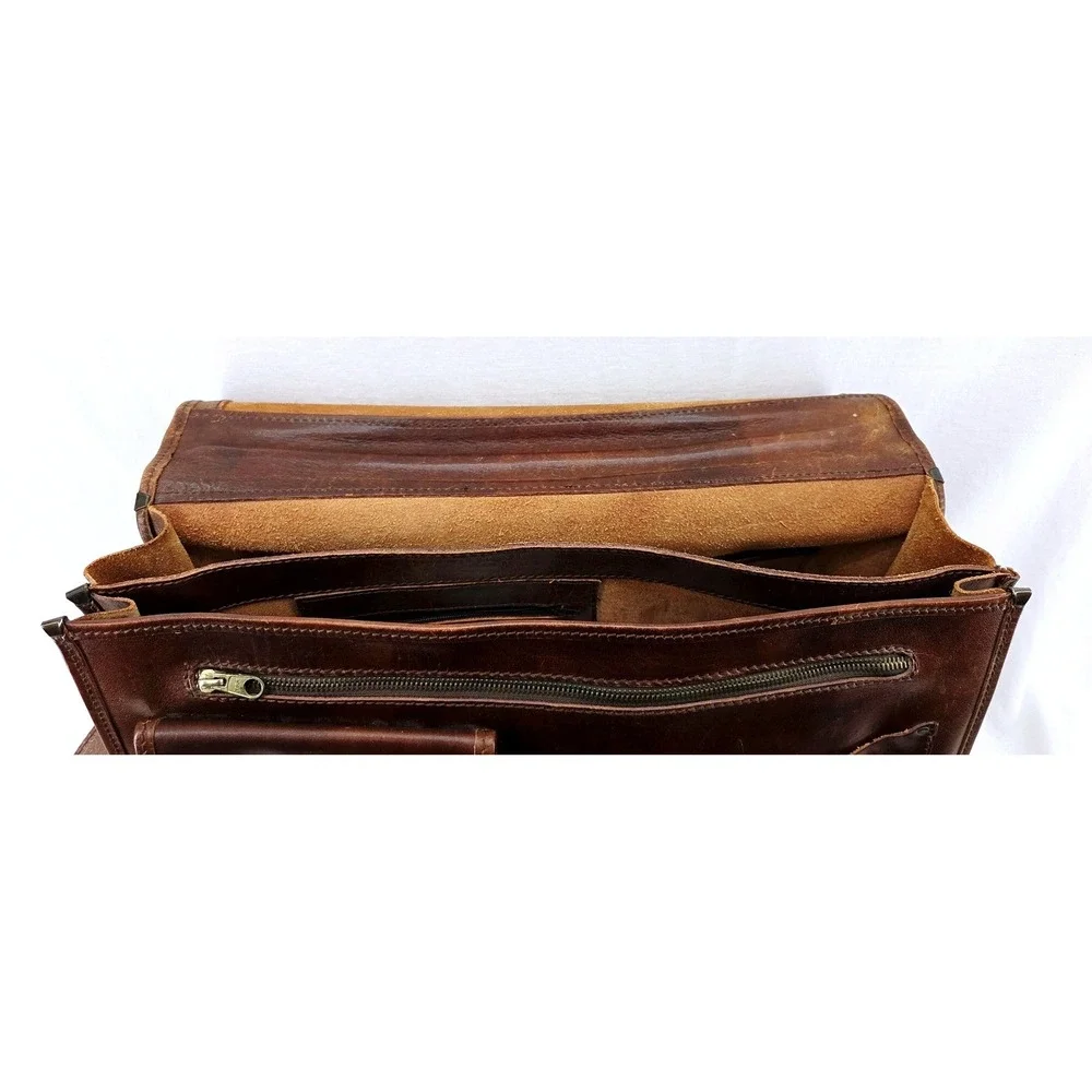 I Medici Firenze Italian Leather Briefcase Messenger Bag - Size 17.5x11.75x5